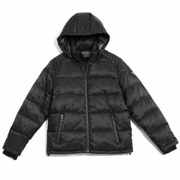 NEW GUESS Black Andrew Puffer Jacket - Picture 6 of 11